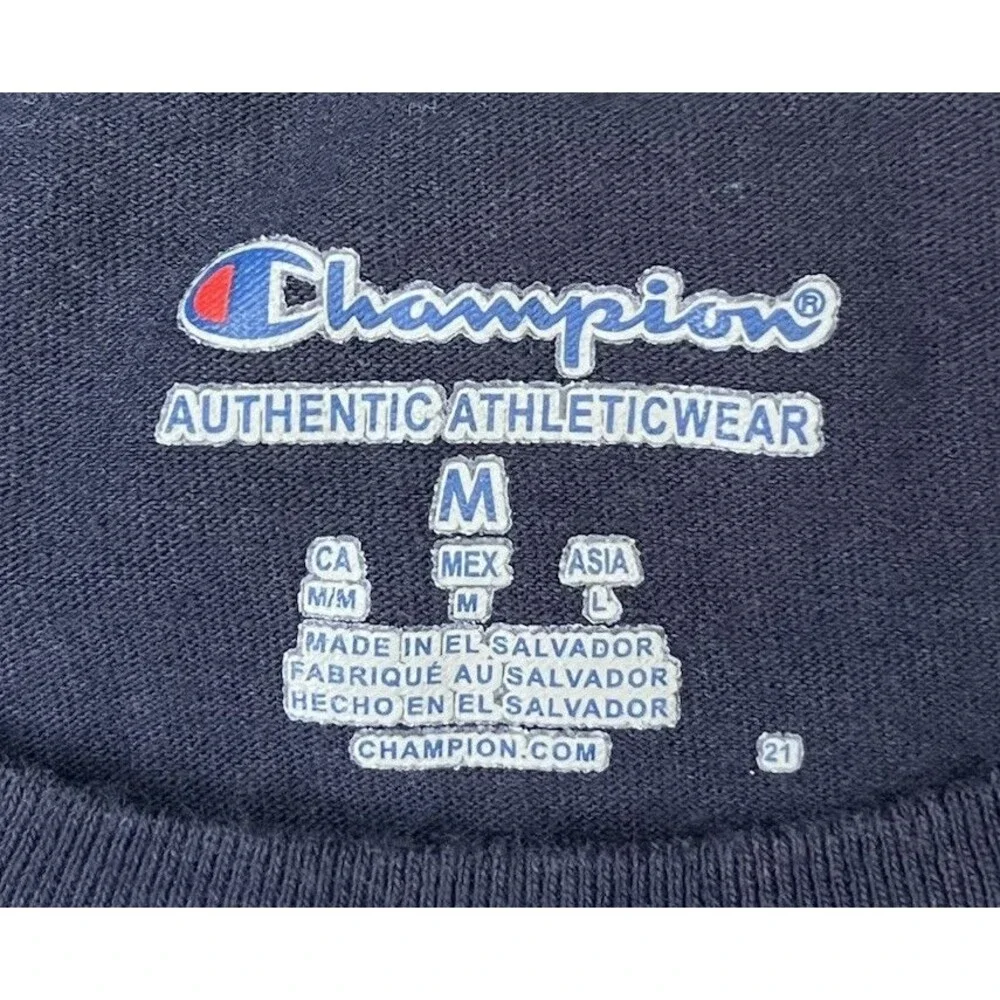 Champion Blue Short Sleeve Tee Queens University Lacrosse Men’s Sz Medium - Picture 6 of 8